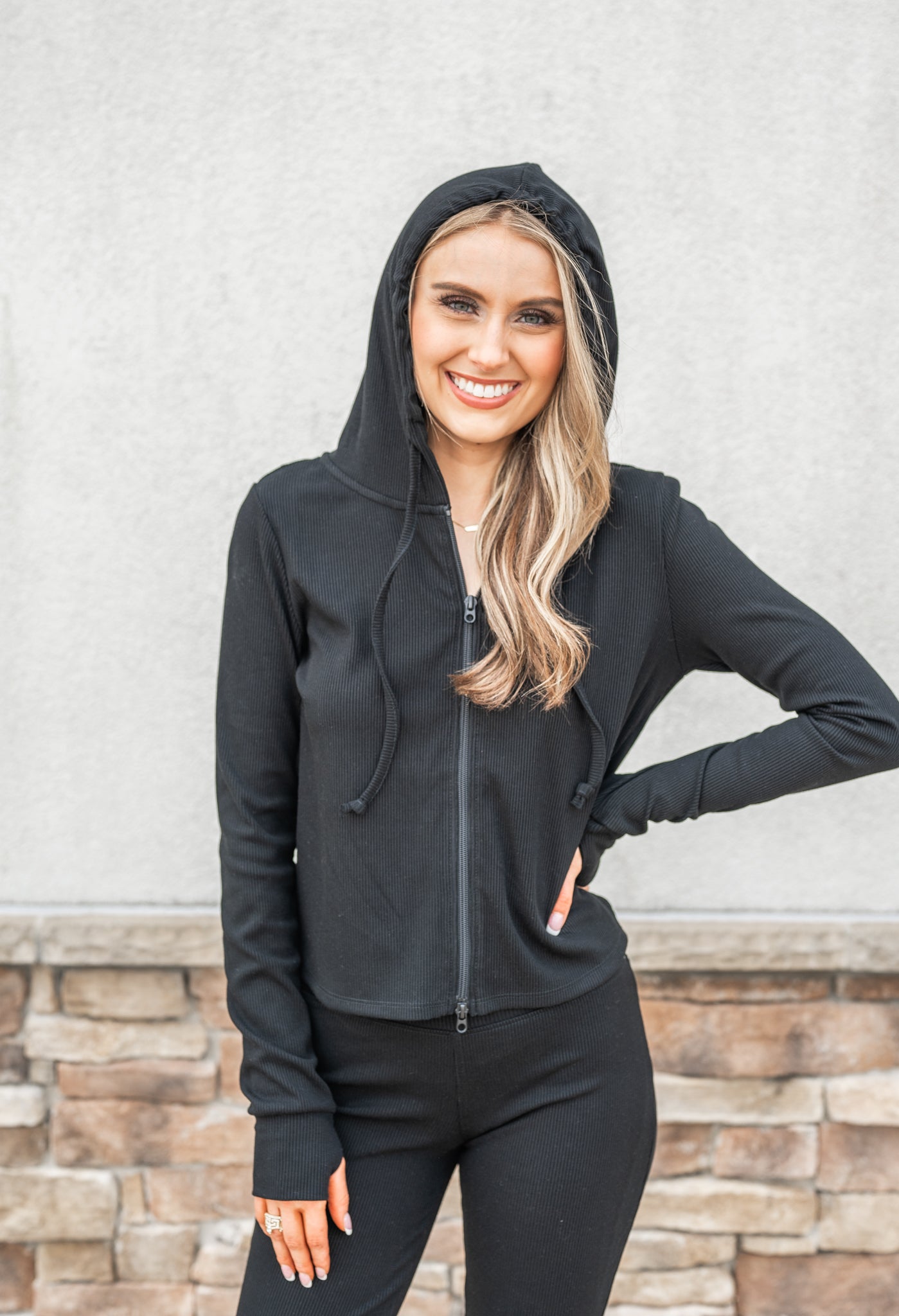 Relax With Me Ribbed Lounge Hoodie