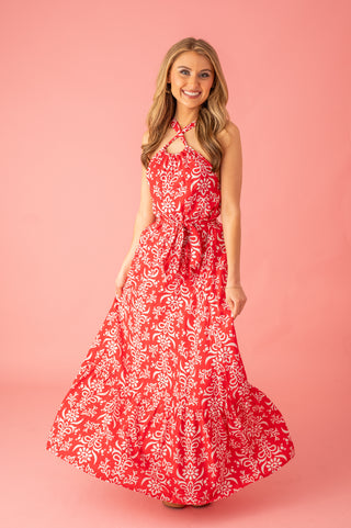 Cherry Blossom Bliss Floral Maxi Dress