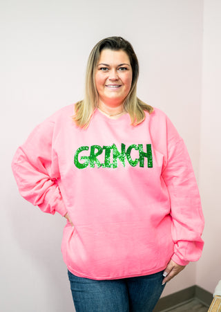 Sequin Grinch Holiday Sweatshirt