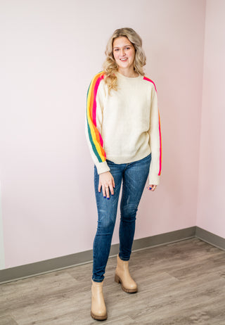 After The Rain Rainbow Stripe Sweater