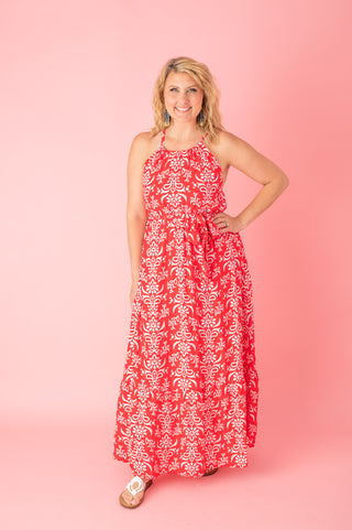 Cherry Blossom Bliss Floral Maxi Dress