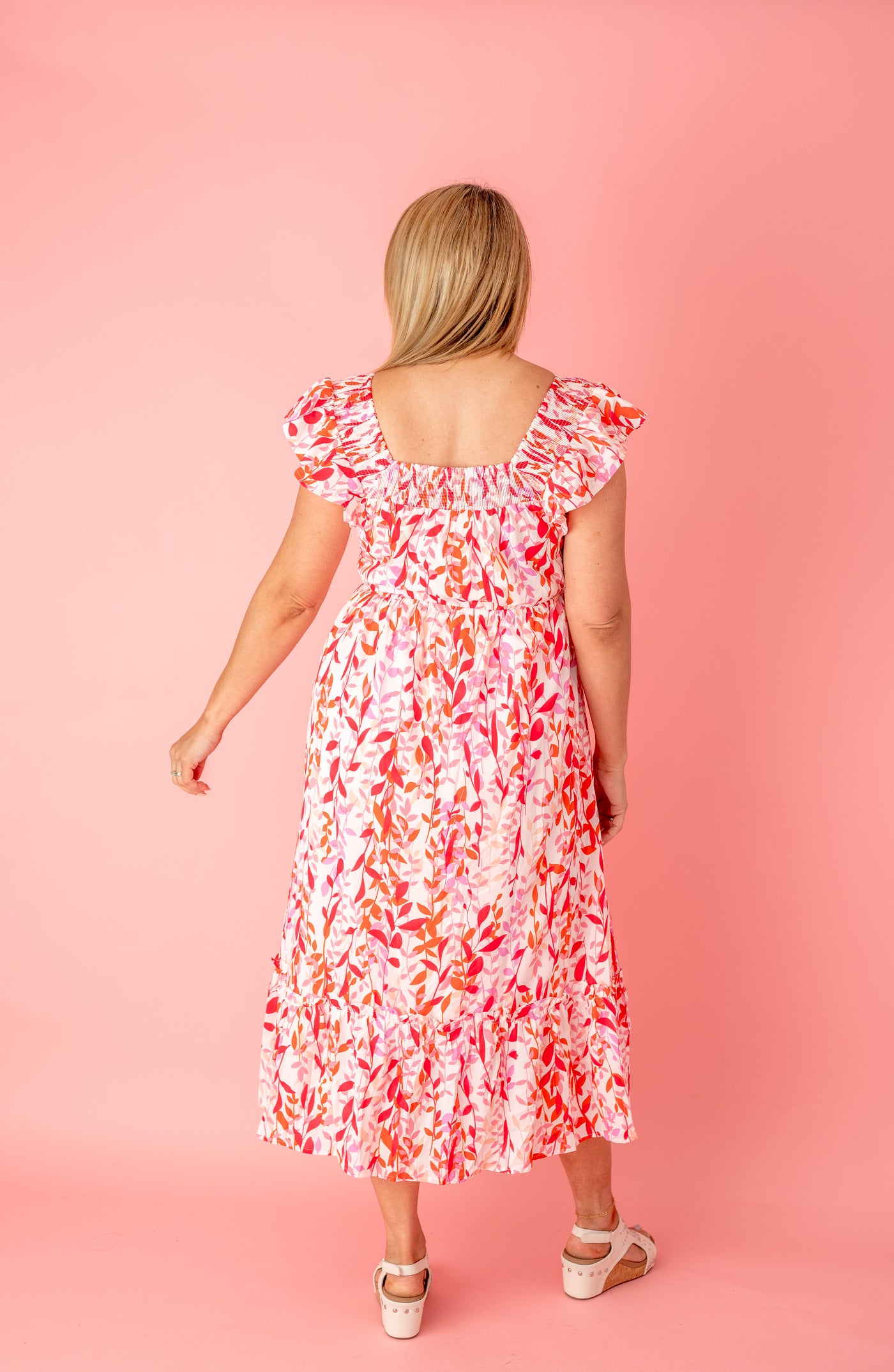 You Have My Attention Leaf Print Maxi Dress