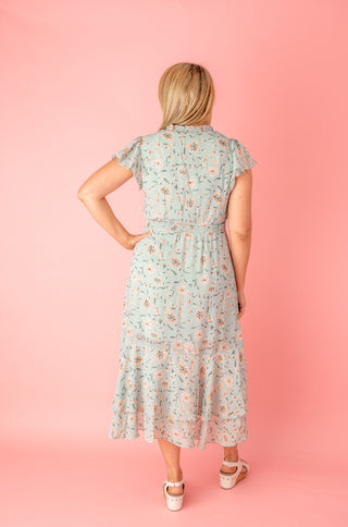 Start the Day Hi Low Floral Chiffon Dress