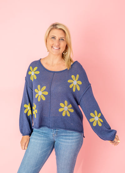 FINAL SALE POL: Full Bloom Life Sweater