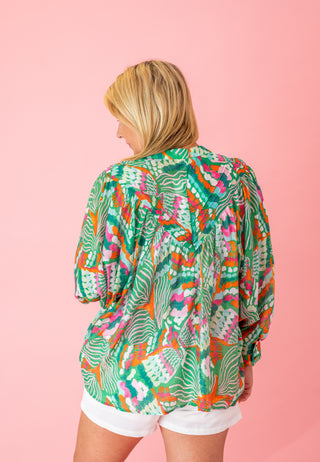 Power Within Abstract Print Blouse