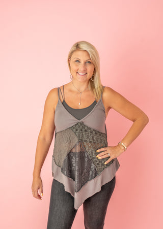 Sleek Staple Lace Tank Top