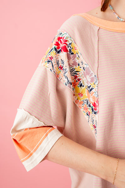 Perfectly Paired Striped Floral Top