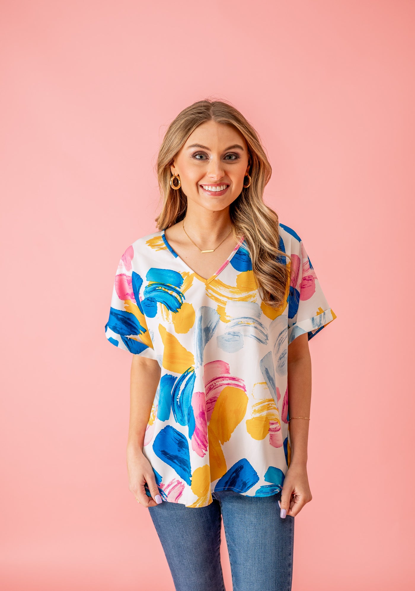 Be A Wild Child Abstract Print Top