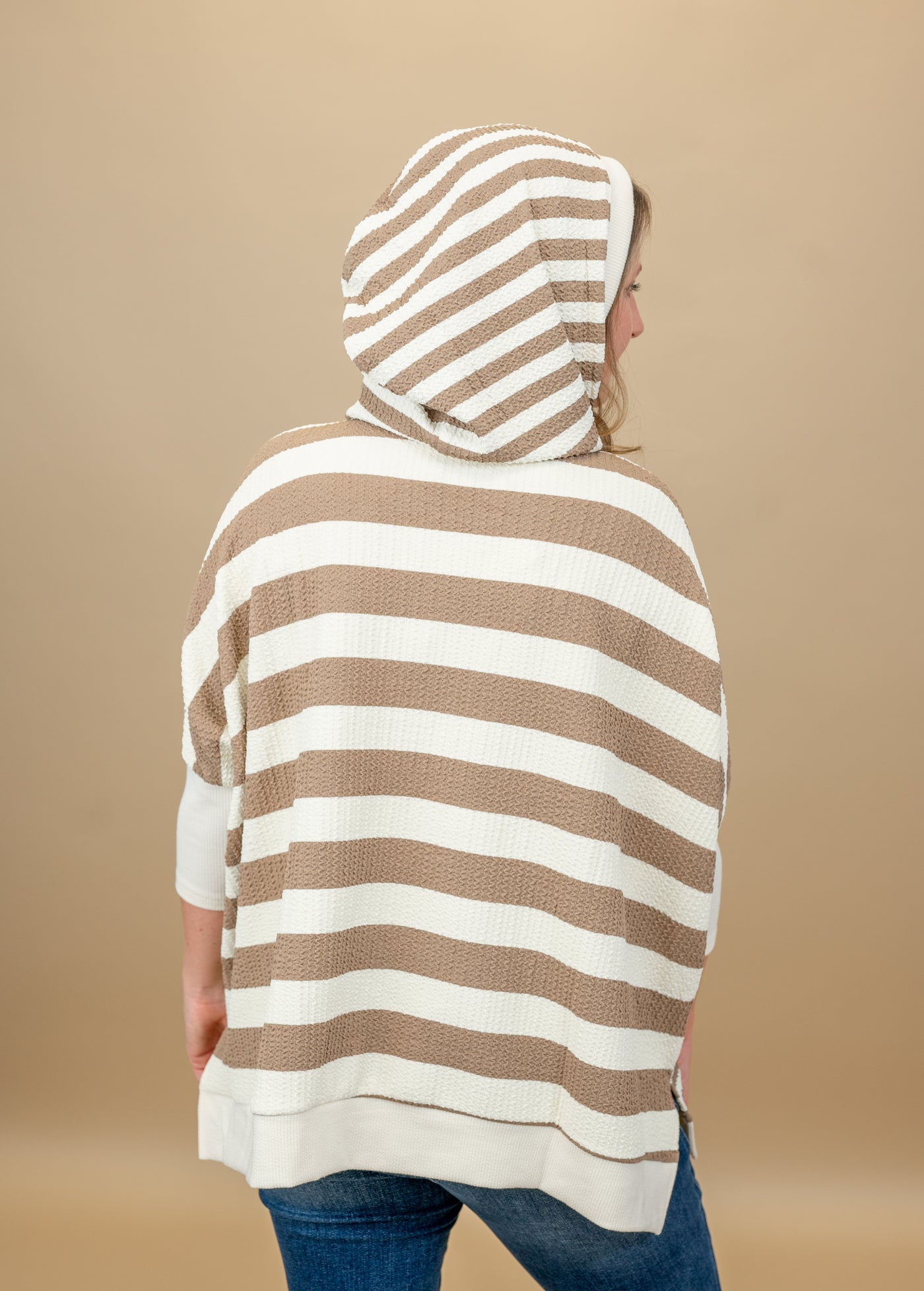 Feel Cool Stripe Textured Hoodie