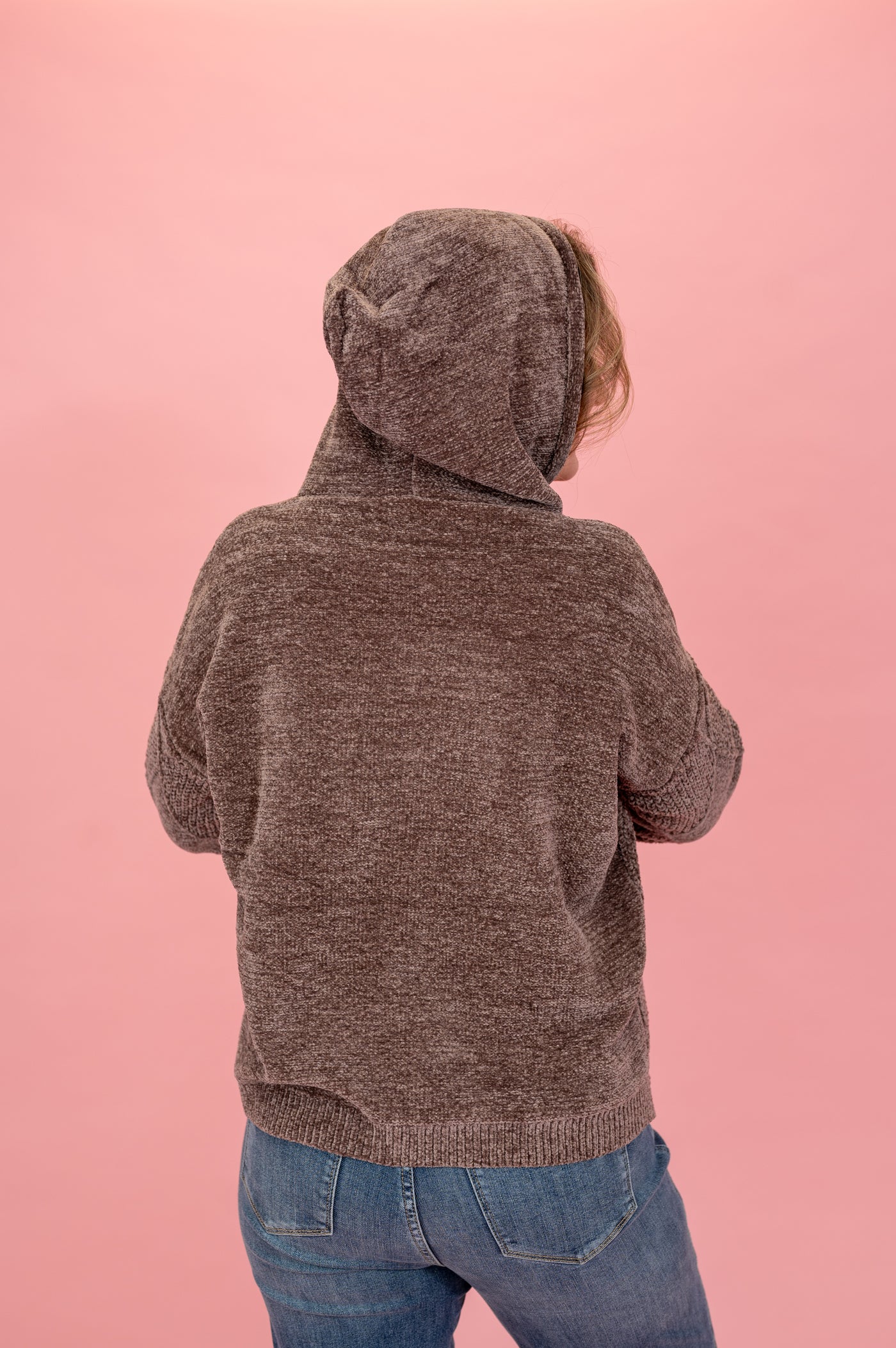 Textured Chenille Hooded Sweater