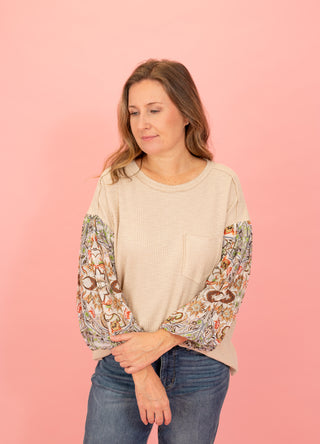 All In Time Floral Sleeve Top