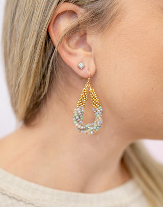 Crystal Beaded Teardrop Earrings