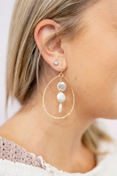 Take It Home Teardrop and Pearl Earrings