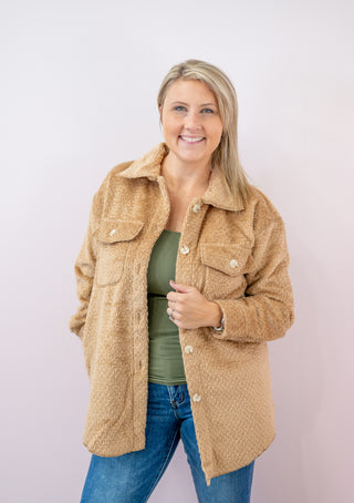 Stormy Skies Sherpa Button Down Shacket