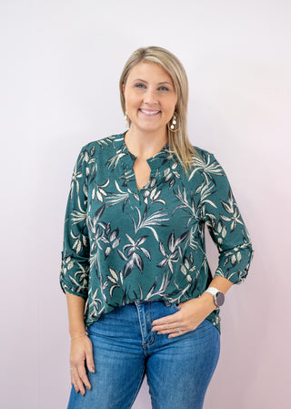 It's All You Leaf Print Blouse