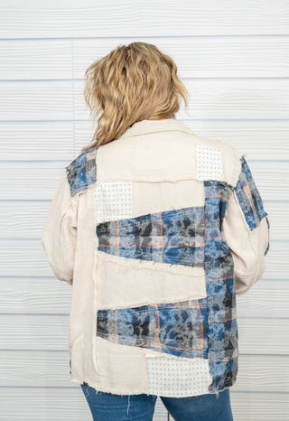 Celeste Plaid and Frayed Twill Jacket