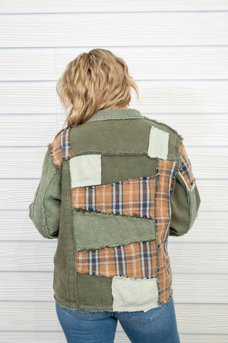 Celeste Plaid and Frayed Twill Jacket