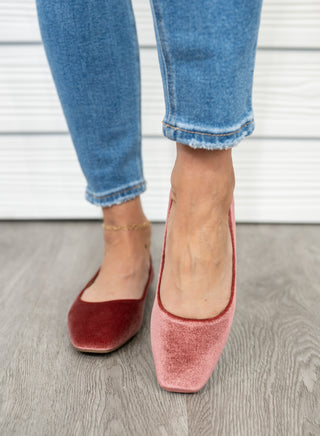 Over It Ballerina Flat - Blush Velvet