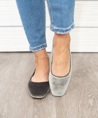 Over It Ballerina Flat - Sage Velvet