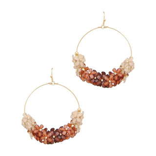 Ombre Flowers Hoop Earring