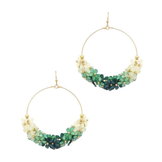 Ombre Flowers Hoop Earring