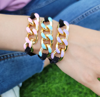 Enamel Hair Tie - Bracelet Set