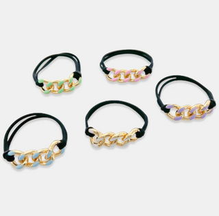 Enamel Hair Tie - Bracelet Set