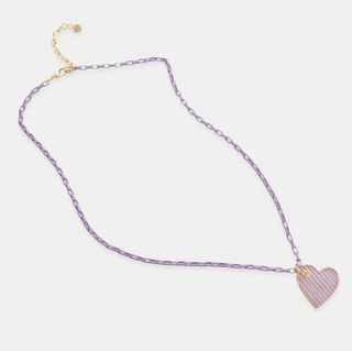 Enamel Box Chain with Heart