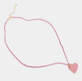 Enamel Box Chain with Heart