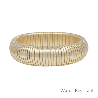 Ribbed Metal Stretch Bracelet