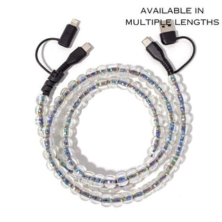 Beaded Phone Charger Bubbles Black