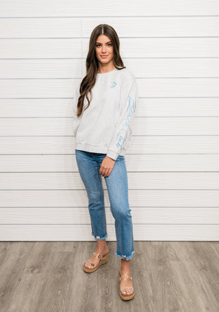 "Beach Club" Embroidered Sweatshirt