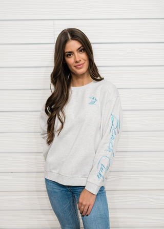 "Beach Club" Embroidered Sweatshirt