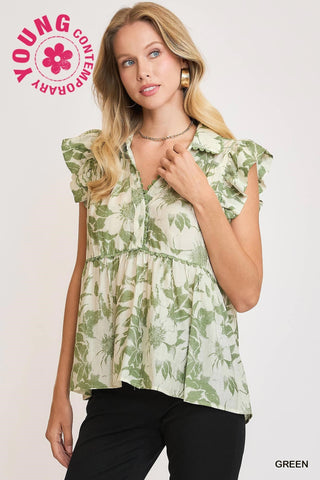 Cool Blooms Floral Blouse