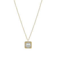 Pearl Square Pendant Necklace