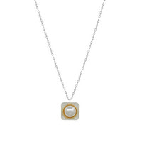 Pearl Square Pendant Necklace