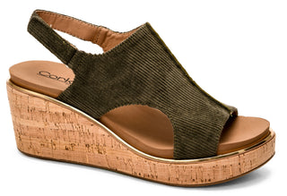 Carley Wedge - Khaki Corduroy