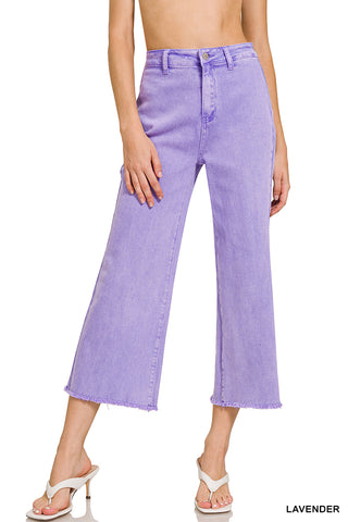 You're Cute HW Frayed Wide Leg Jeans