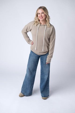 FINAL SALE Kacey Ribbed Hoodie - Mocha