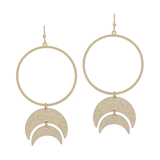 Golden Glam Open Circle Geometric Earrings