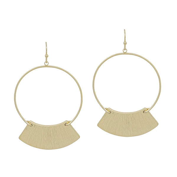 Immediate Yes Textured Fan and Open Circle Earrings