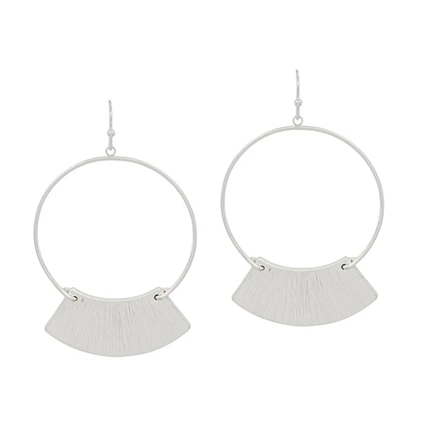 Immediate Yes Textured Fan and Open Circle Earrings