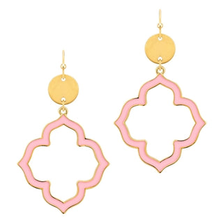 Gold Epoxy Open Clover Earring