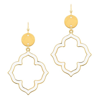 Gold Epoxy Open Clover Earring