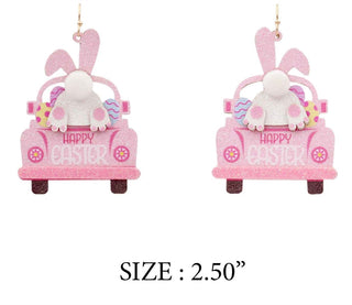 Pink Easter Glitter Car Earring