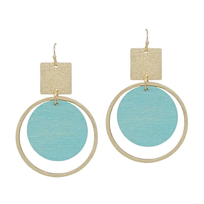 Gold Textured Earrings With Circle Details