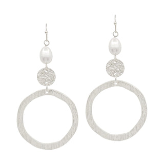 Open Circle Earring with Pearl Drop