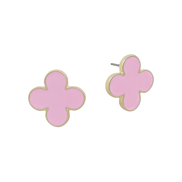 Class Act Enamel Clover Stud Earrings