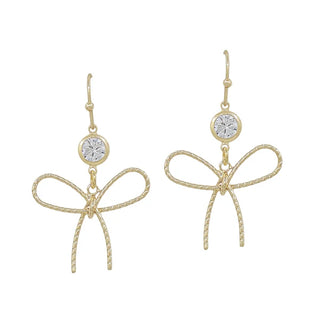 Celebrate The Season Textured Bow Earrings