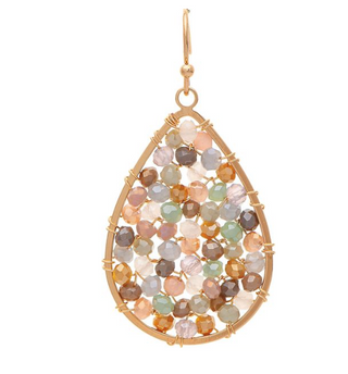 Golden Harvest Beaded Teardrop Earrings